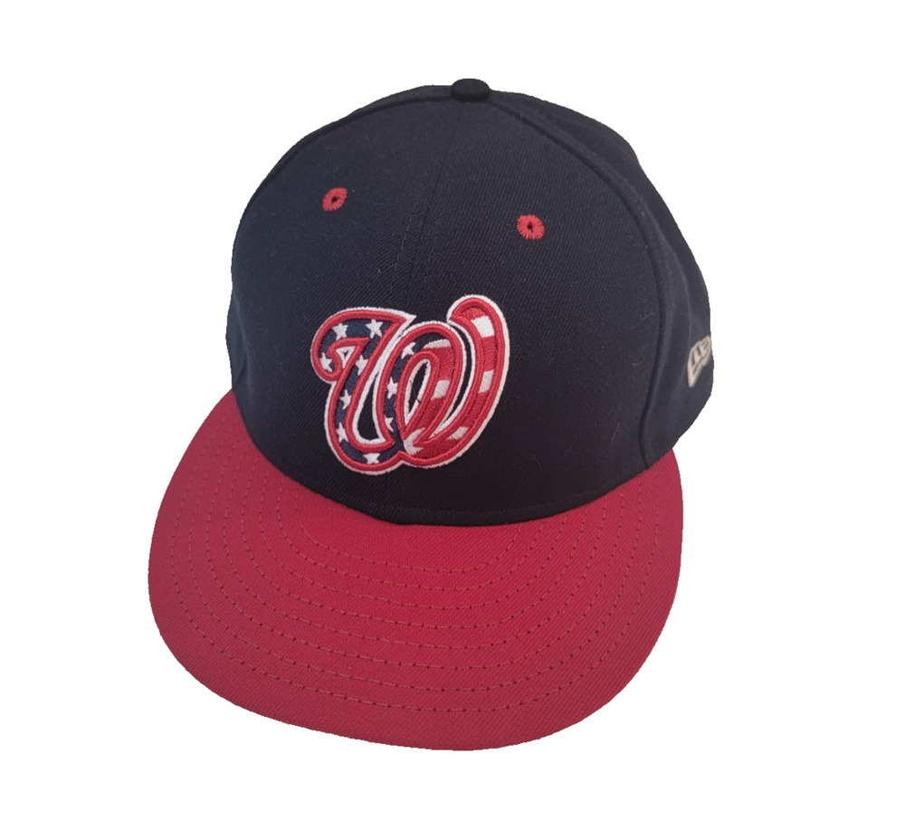 Washington Nationals On Field Baseball Cap Stars Stripes Fitted Hat Navy Red 8